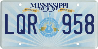 MS license plate LQR958