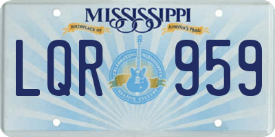 MS license plate LQR959