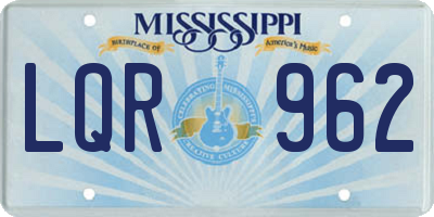MS license plate LQR962