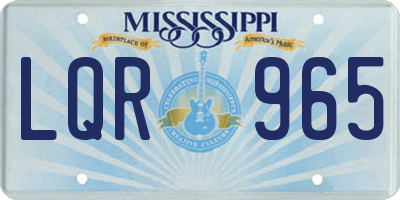 MS license plate LQR965