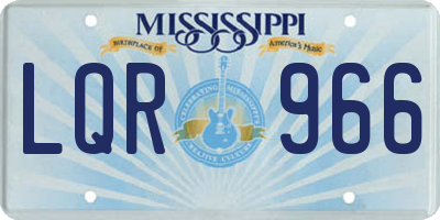 MS license plate LQR966