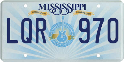 MS license plate LQR970