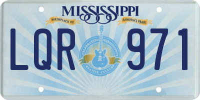 MS license plate LQR971