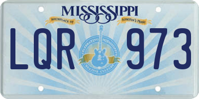 MS license plate LQR973