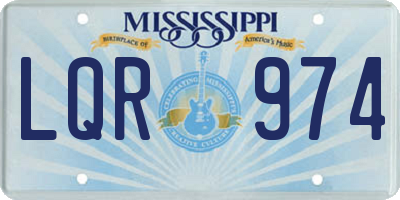 MS license plate LQR974