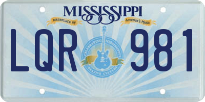 MS license plate LQR981