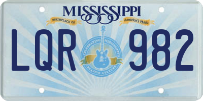 MS license plate LQR982