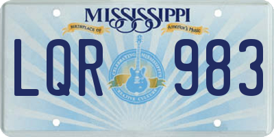 MS license plate LQR983