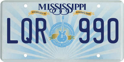 MS license plate LQR990