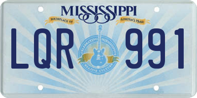 MS license plate LQR991
