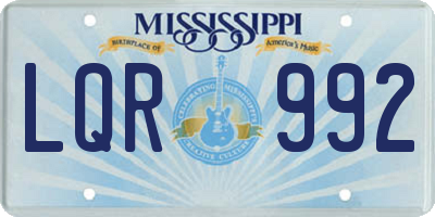 MS license plate LQR992