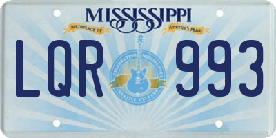 MS license plate LQR993