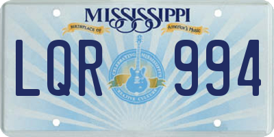 MS license plate LQR994