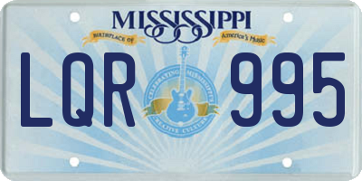 MS license plate LQR995