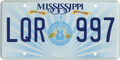 MS license plate LQR997