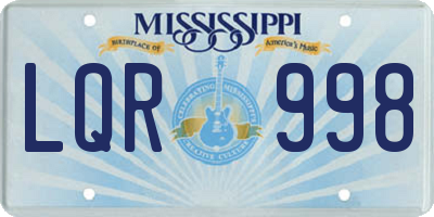 MS license plate LQR998