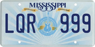 MS license plate LQR999