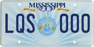 MS license plate LQS000