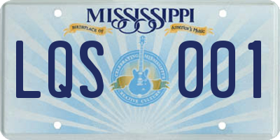 MS license plate LQS001
