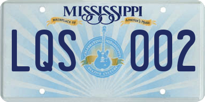 MS license plate LQS002