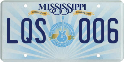 MS license plate LQS006