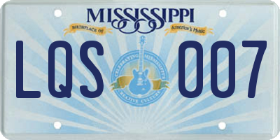 MS license plate LQS007