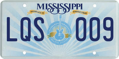 MS license plate LQS009