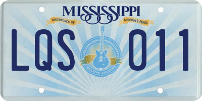 MS license plate LQS011