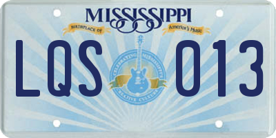 MS license plate LQS013