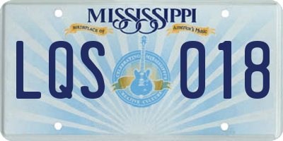 MS license plate LQS018