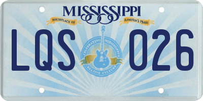 MS license plate LQS026