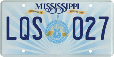 MS license plate LQS027