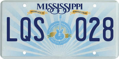 MS license plate LQS028