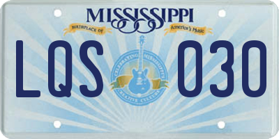 MS license plate LQS030