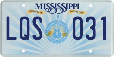 MS license plate LQS031
