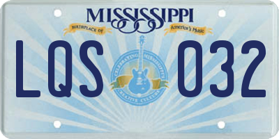 MS license plate LQS032