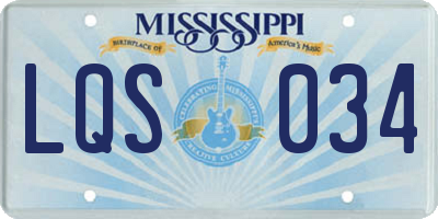 MS license plate LQS034