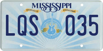 MS license plate LQS035