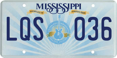 MS license plate LQS036