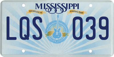 MS license plate LQS039
