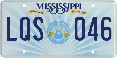 MS license plate LQS046