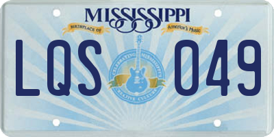 MS license plate LQS049