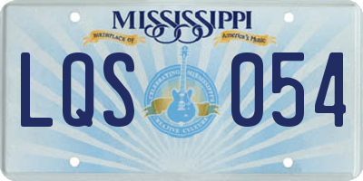 MS license plate LQS054