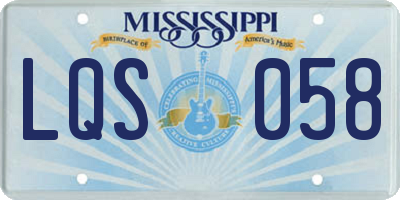 MS license plate LQS058