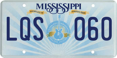 MS license plate LQS060