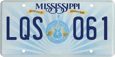 MS license plate LQS061