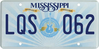 MS license plate LQS062