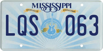 MS license plate LQS063