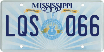 MS license plate LQS066