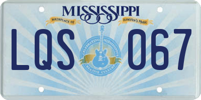 MS license plate LQS067